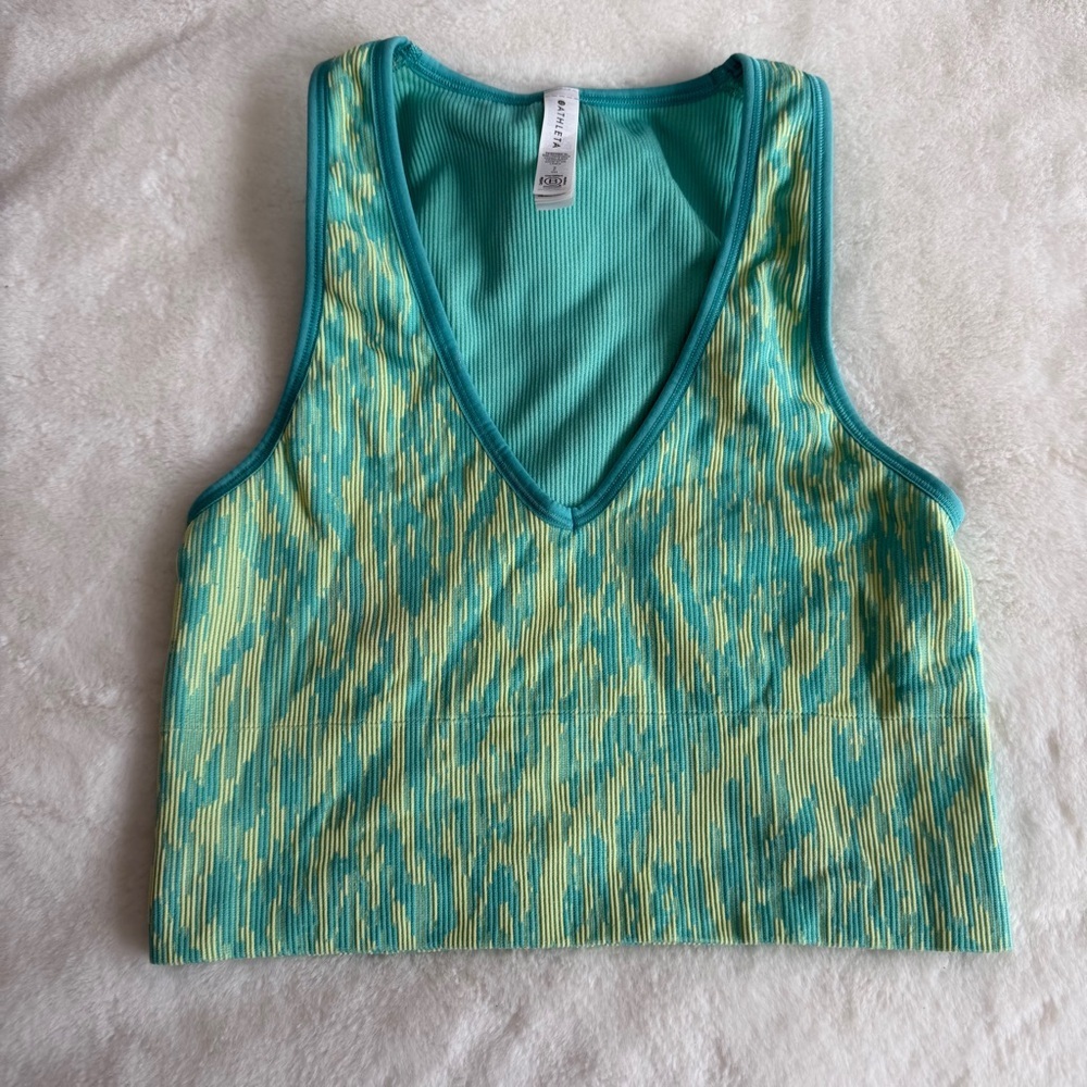 Athleta Aurora Seamless Crop Rib Tank Size Small